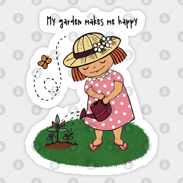 The cute and happy gardener Sticker by marina63